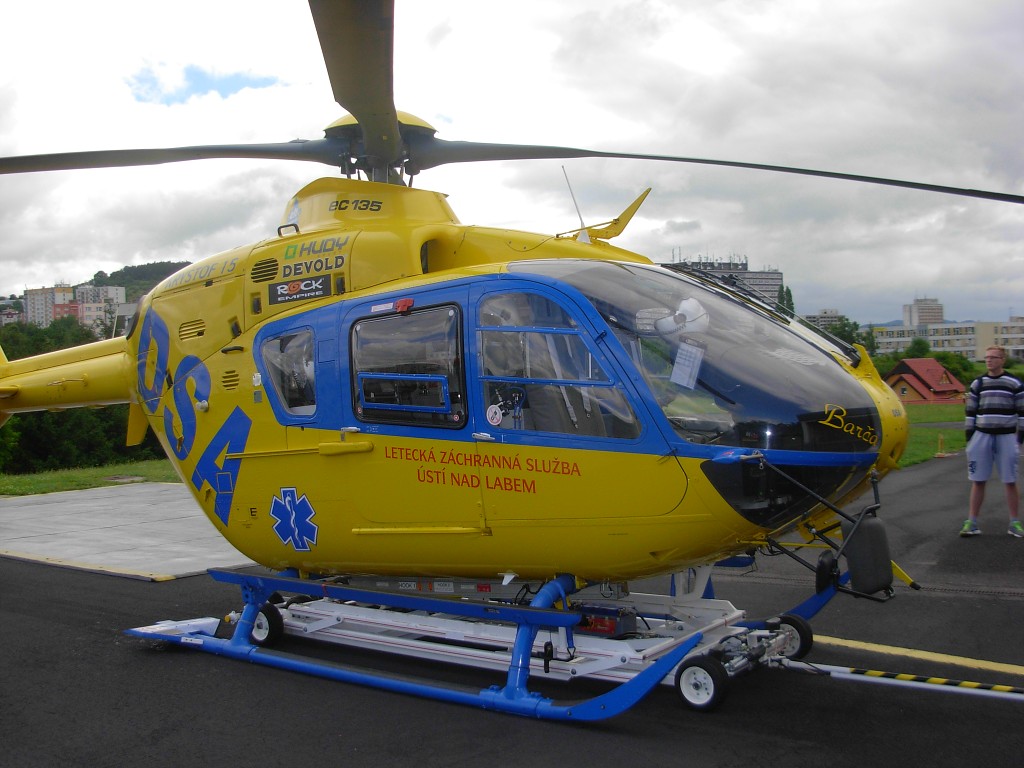 Heliport a hasiči v Ústí nad Labem