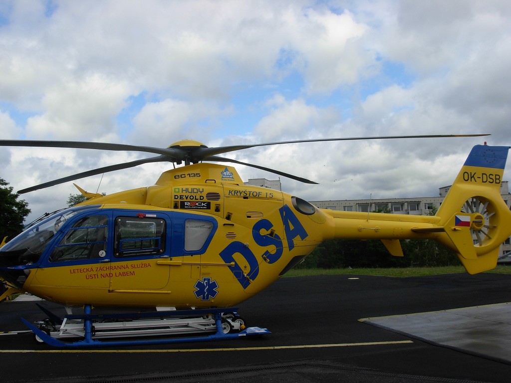 Heliport a hasiči v Ústí nad Labem