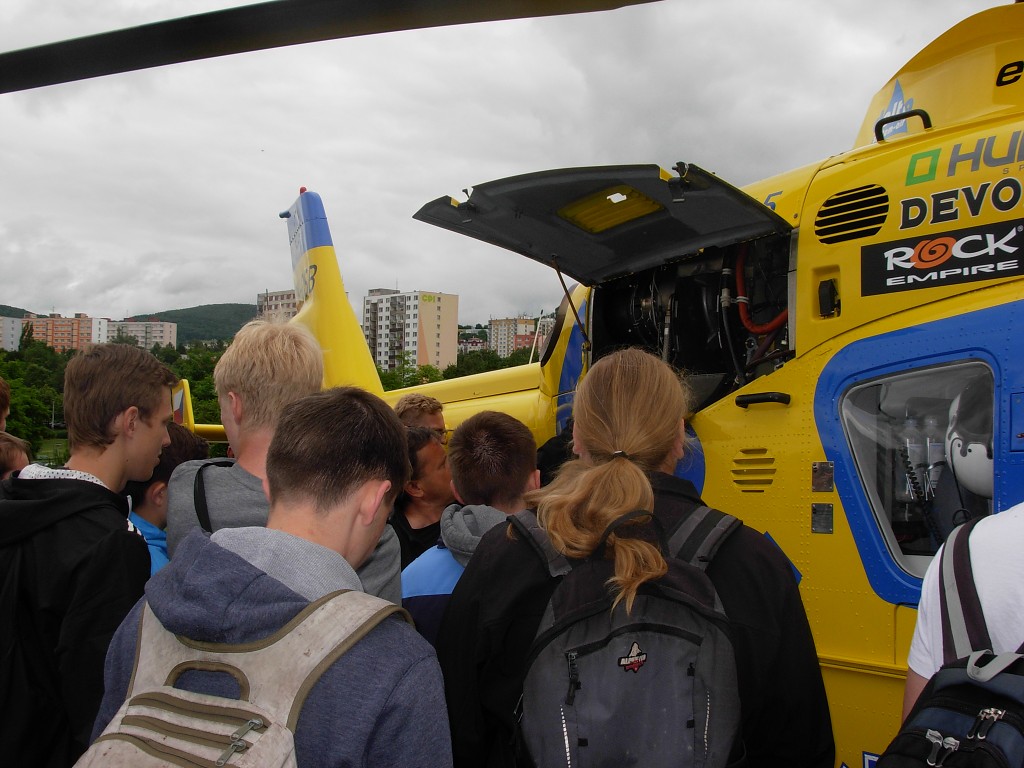 Heliport a hasiči v Ústí nad Labem